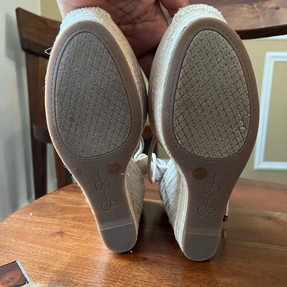 Jessica Simpson Beige Espadrille Platform Lace-Up Zilkio Sandal